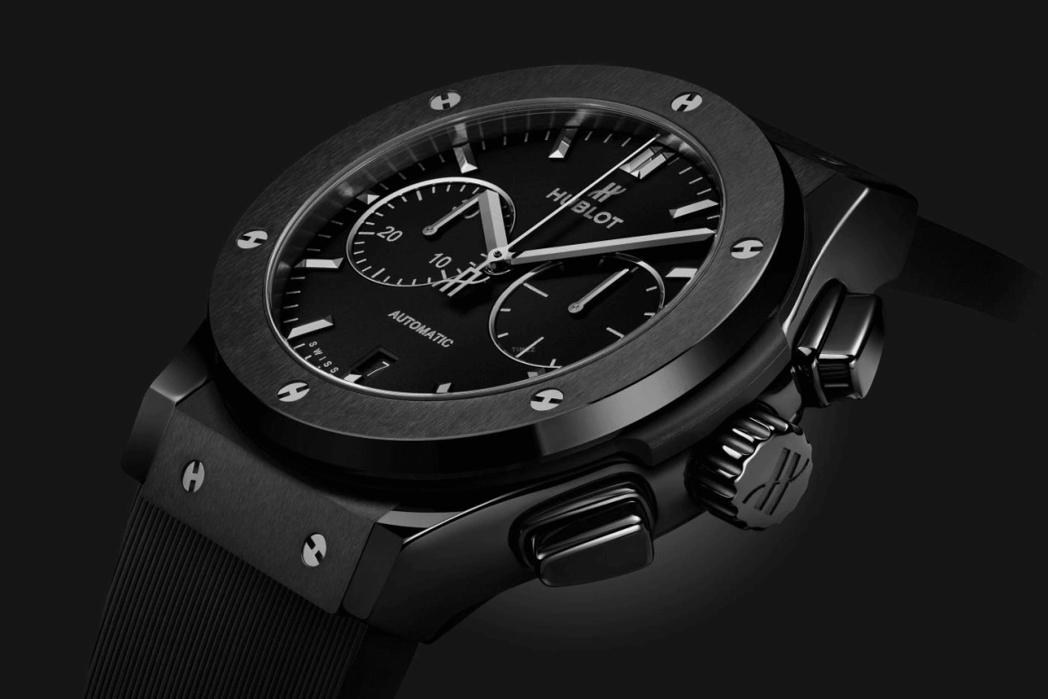 Hublot,Classic Fusion 45mm,45mm,Titanium,Ceramic,Resin,Black,Automatic,Chronograph,Date,521,521.CM.1171.RX