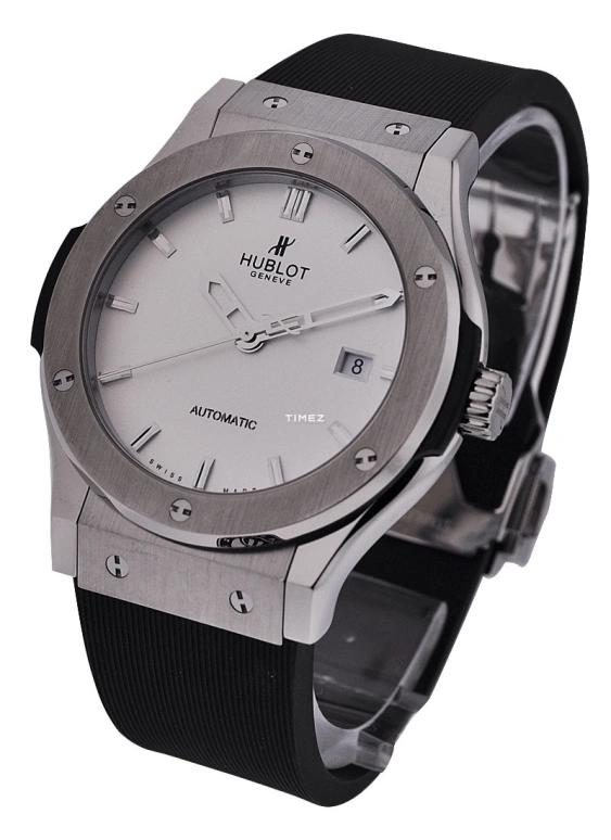 Hublot,Classic Fusion 42mm,42mm,Titanium,Titanium Gold,White,Automatic,Day,Sapphire,Crystal Glass,542,542.NX.2610.RX