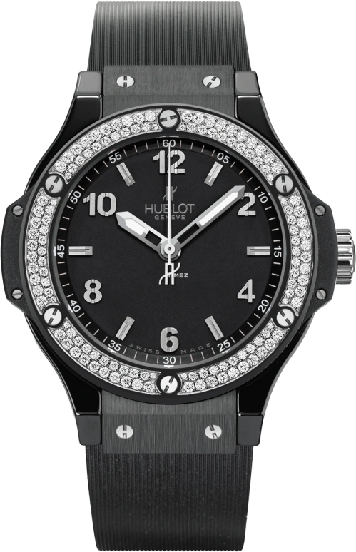 Hublot,Big Bang 38mm,38mm,Stainless Steel,Ceramic,Black,Quartz,In-house Caliber,Sapphire,Crystal Glass,361,361.CV.1270.RX.1104