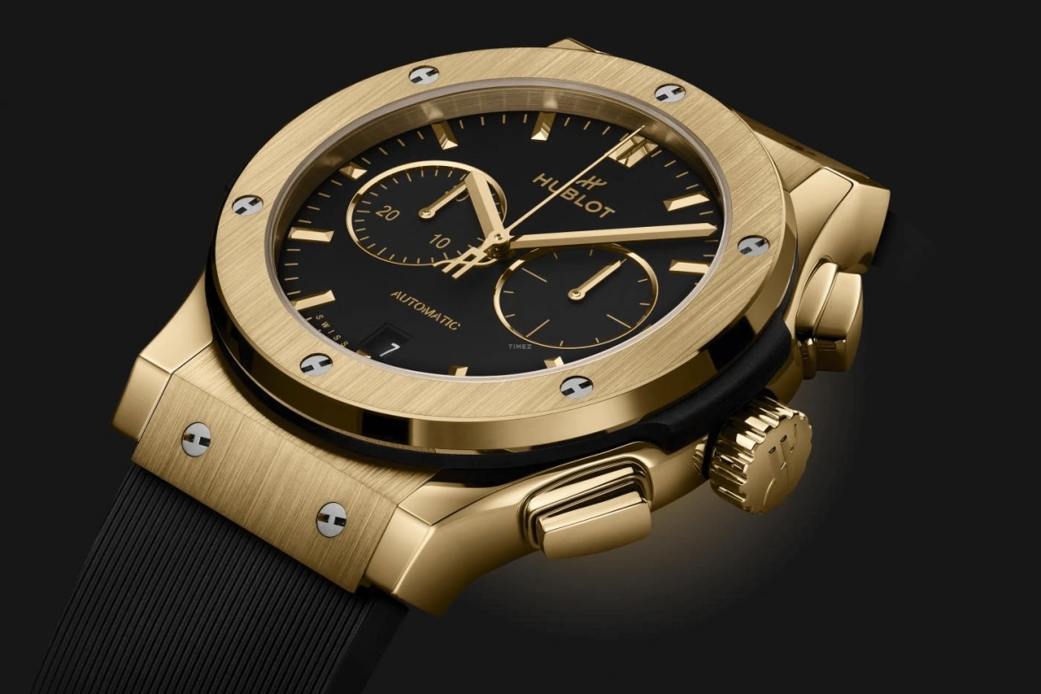 Hublot,Classic Fusion 42mm,42mm,Yellow Gold,Black,42hours,In-house Caliber,Sapphire,Crystal Glass,541,541.VX.1130.RX