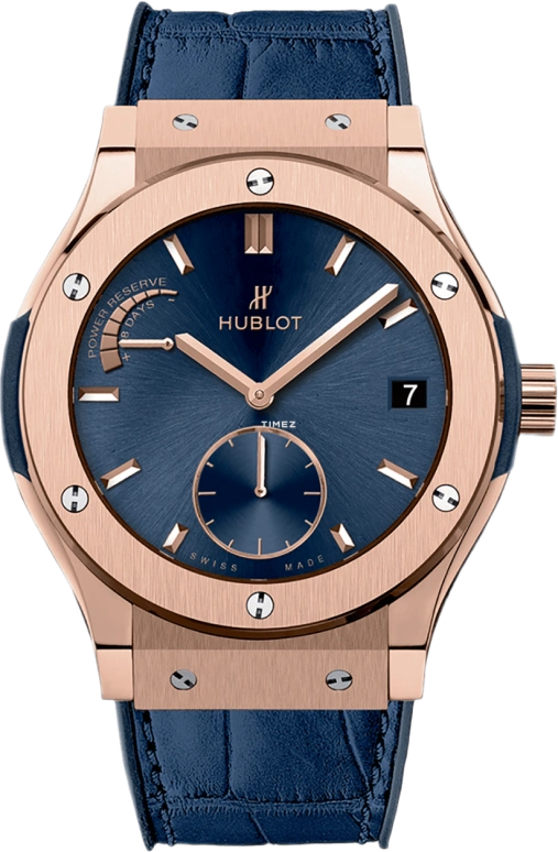 Hublot,Classic Fusion 45mm,45mm,KING GOLD,Blue,192hours,In-house Caliber,Sapphire,Crystal Glass,516,516.OX.7180.LR