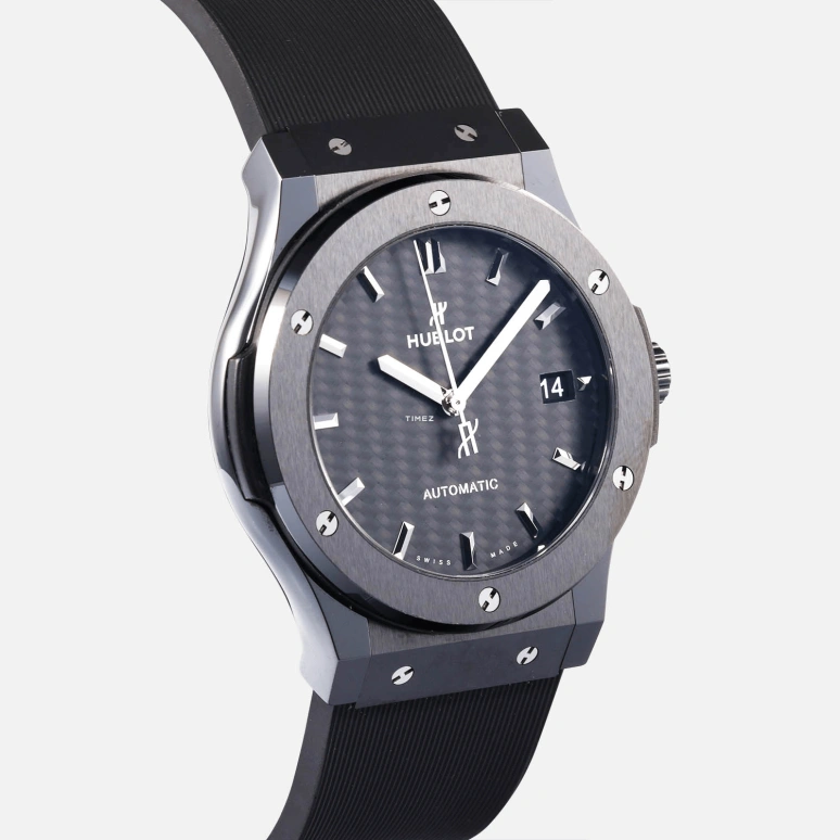 Hublot,Classic Fusion 45mm,45mm,Titanium,Ceramic,Resin,Black,Automatic,Day,42hours,511,511.CM.1771.RX
