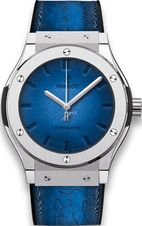 Hublot,Classic Fusion 45mm,45mm,Titanium,Resin,Blue,Automatic,42hours,In-house Caliber,511,511.NX.050B.VR.BER16