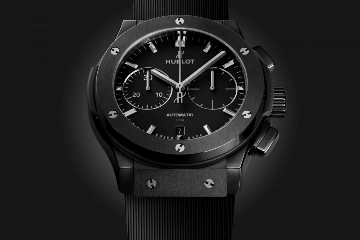 Hublot,Classic Fusion 45mm,45mm,Titanium,Ceramic,Resin,Black,Automatic,Chronograph,Date,521,521.CM.1171.RX