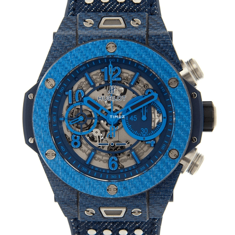 Hublot,Big Bang 45mm,45mm,Carbon,Grey,Blue,Automatic,Chronograph,Day,Flyback,Hollow Out,72hours,In-house Caliber,411,411.YL.5190.NR.ITI15