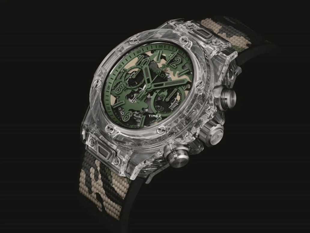 Hublot,Big Bang 45mm,45mm,Titanium,Resin,Sapphire,Black,Green,khaki,Automatic,Chronograph,Day,Flyback,Hollow Out,72hours,In-house Caliber,411,411.JX.0190.RX.CAM19