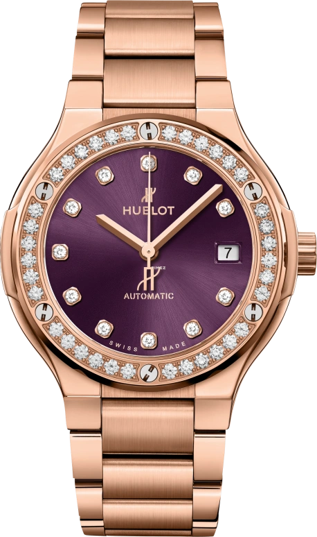 Hublot,Classic Fusion 38mm,38mm,KING GOLD,Purple,Automatic,42hours,In-house Caliber,568,568.OX.898V.OX.1204