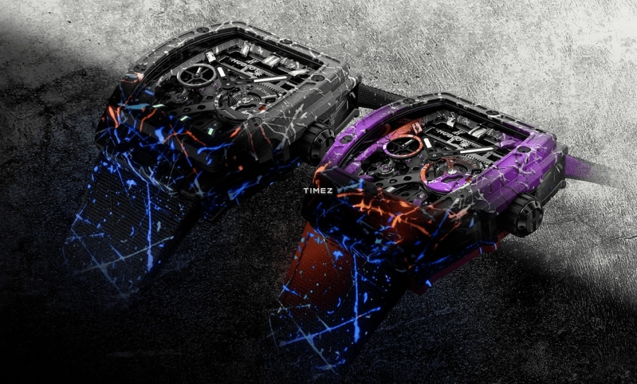 宇舶,Big Bang灵魂 45毫米,45毫米,复合混凝土,黑色,多色,手动上弦,动力储存指示,240小时,614,614.XCN.1172.NR.STR25