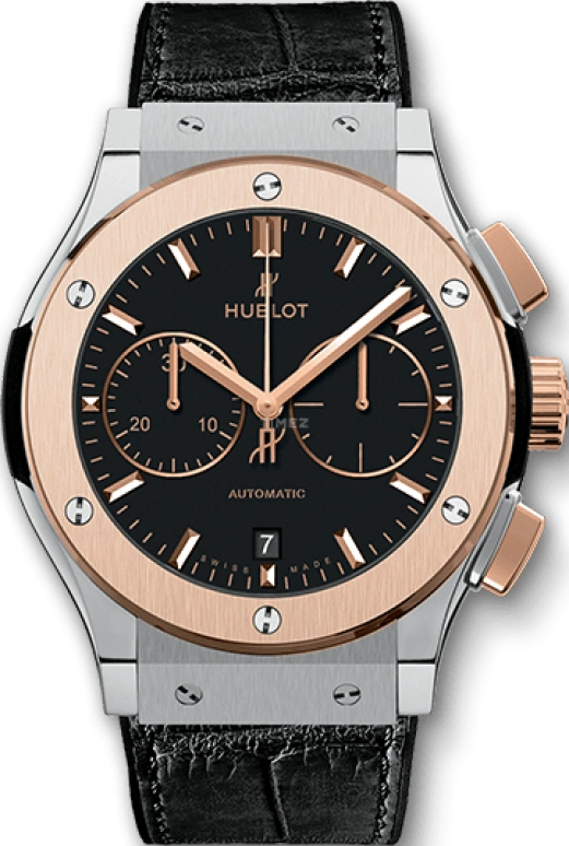 Hublot,Classic Fusion 45mm,45mm,Titanium,Red Gold,Resin,Black,Automatic,Chronograph,Date,521,521.NO.1181.LR