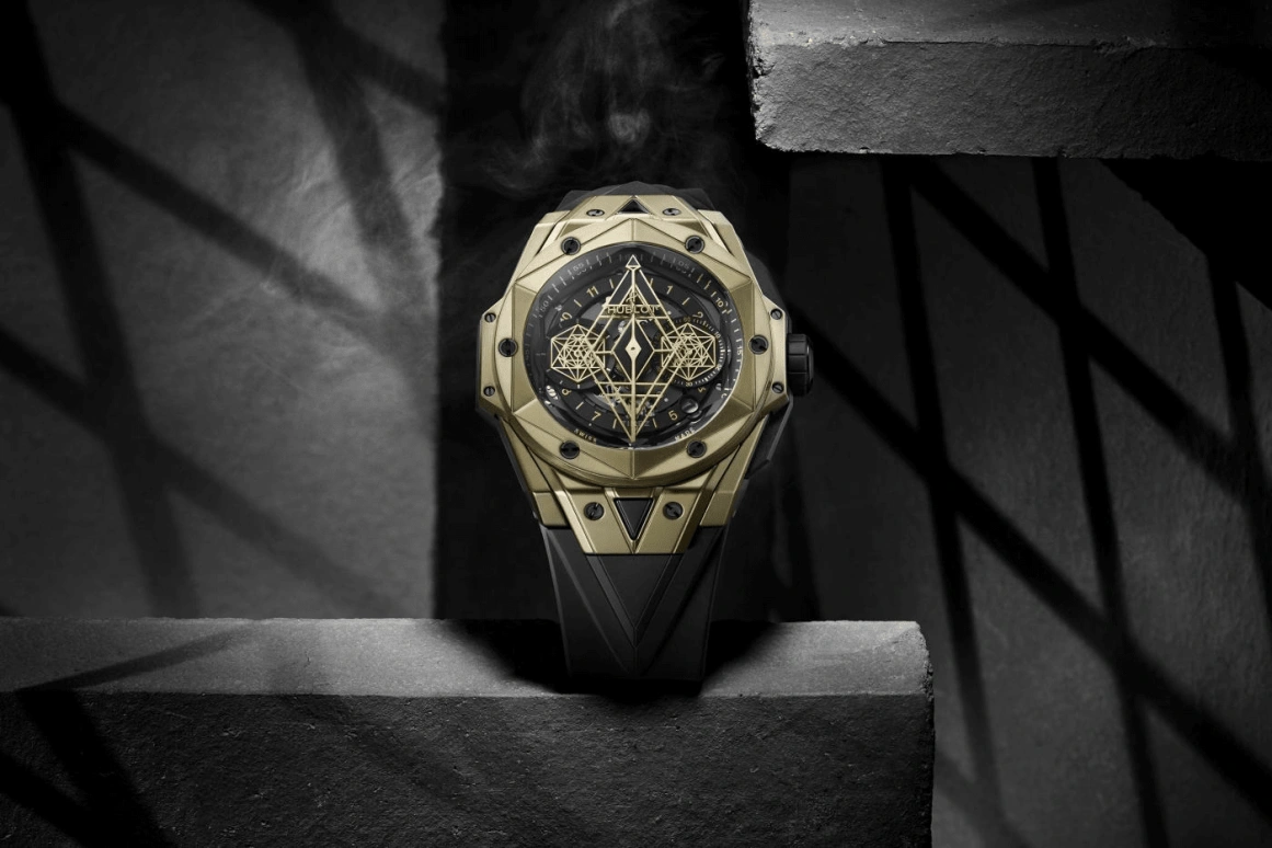 宇舶,Big Bang大爆炸 45毫米,45毫米,Magic Gold® 魔力金,黑色,自动上弦,计时,日历,飞返,宇舶 bigbang,大爆炸,418,418.MX.1103.RX.MXM22