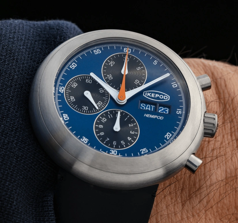 艾克宝,Hemipode 44毫米,44毫米,钛,蓝色,自动上弦,计时,星期历,日历,HE10,HE10-RU-LB