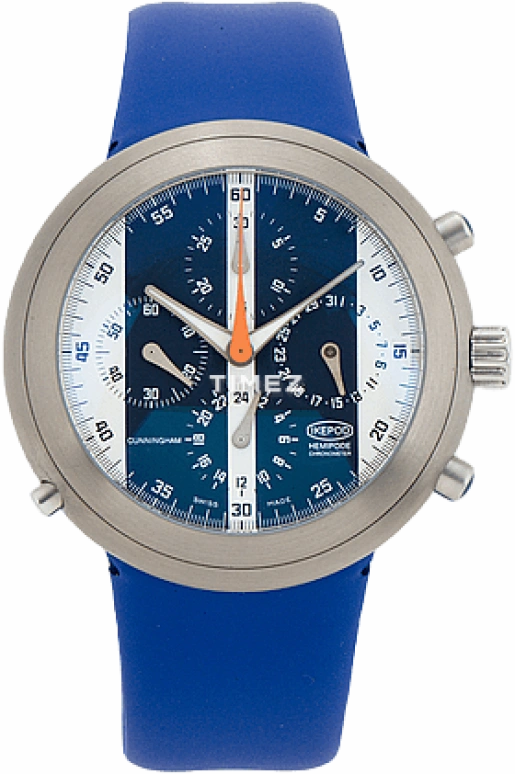 Ikepod,Hemipode 44mm,44mm,Stainless Steel,Blue,White,Automatic,Chronograph,Day,Cunningham