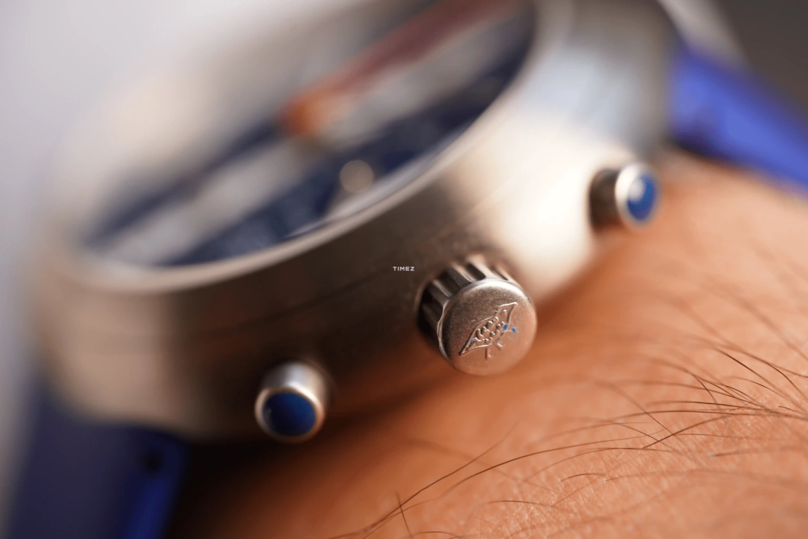 Ikepod,Hemipode 44mm,44mm,Stainless Steel,Blue,White,Automatic,Chronograph,Day,Cunningham