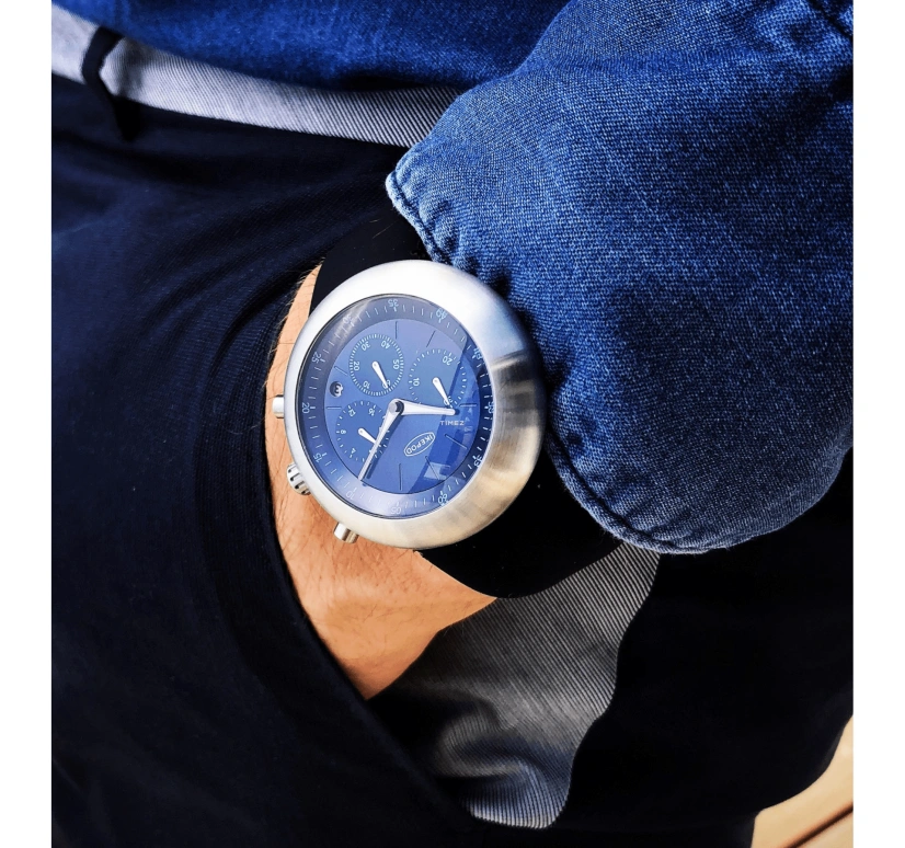 艾克宝,Chronopod 44毫米,44毫米,精钢,蓝色,石英,计时,日历,C006,C006-SI-LB