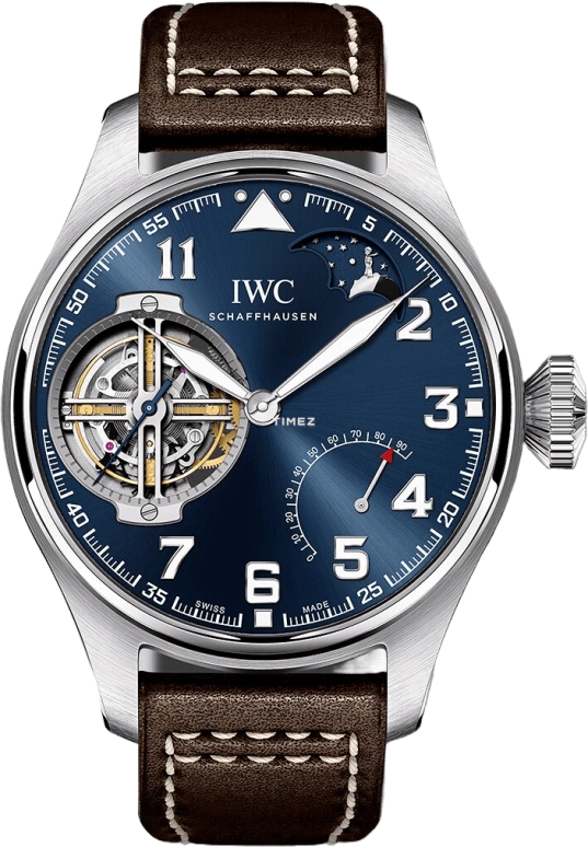 IWC,Big Pilot 46mm,46mm,Platinum,Blue,Handwound,Moonphase,Power Reserve Indicator,Tourbillon,IW590302