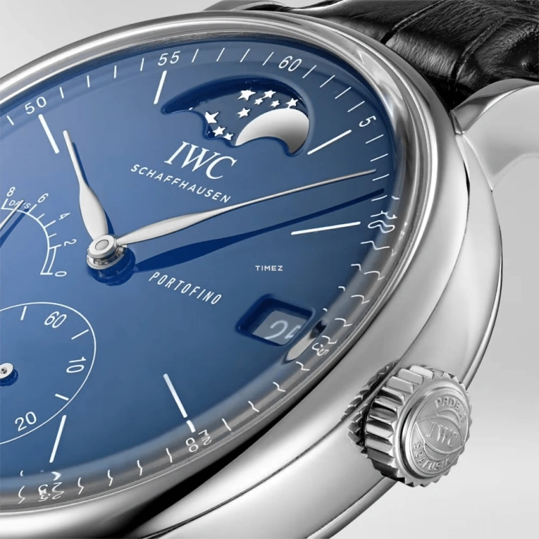 IWC,Portofino 45mm,45mm,Stainless Steel,Blue,Handwound,Moonphase,Day,Power Reserve Indicator,IW516405