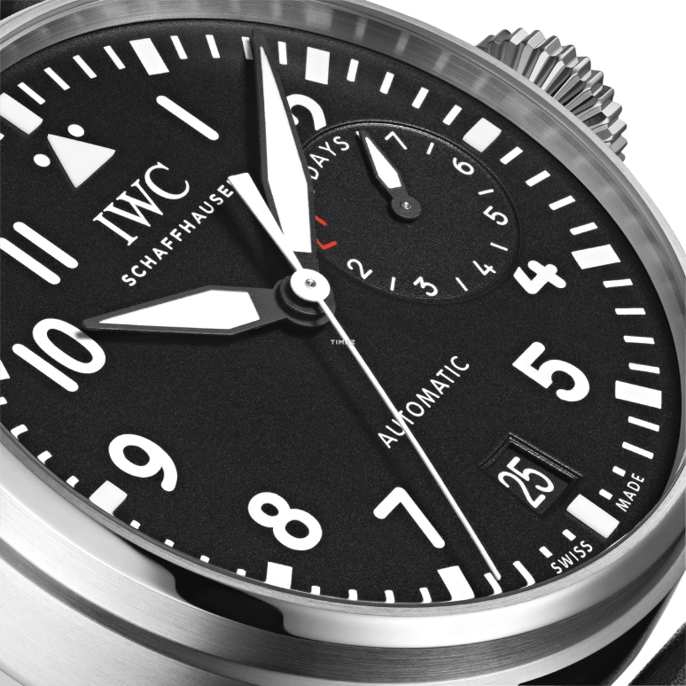 IWC,Big Pilot 46.20mm,46.20mm,Stainless Steel,Black,Automatic,Day,Power Reserve Indicator,IW501001