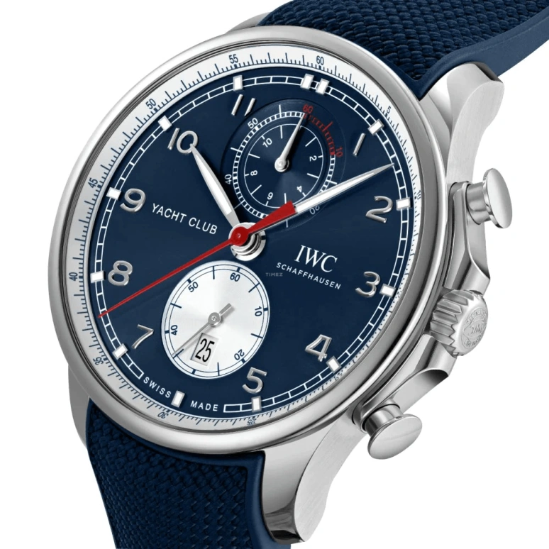 IWC,Portugieser 44.60mm,44.60mm,Stainless Steel,Blue,Automatic,Chronograph,Date,Flyback,Anti-magnetic,68hours,In-house Caliber,IW390704