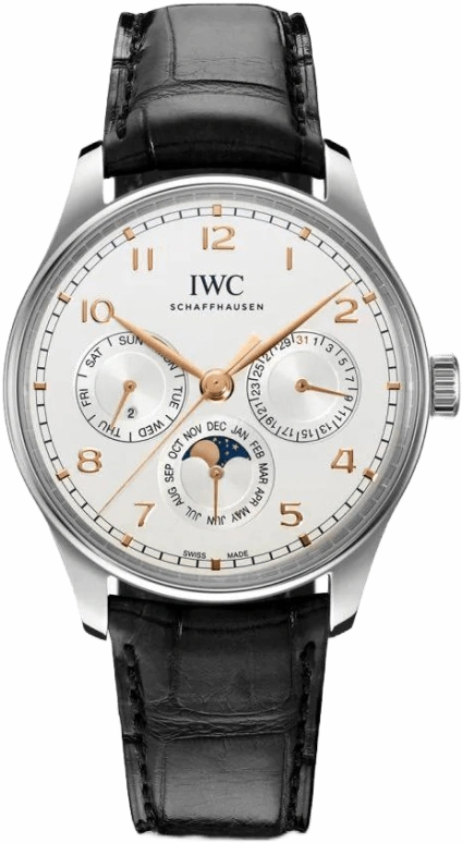 IWC,Portugieser 42.40mm,42.40mm,Stainless Steel,Silver,Automatic,Moonphase,Leap Year,Month,Date,60hours,In-house Caliber,IW344203