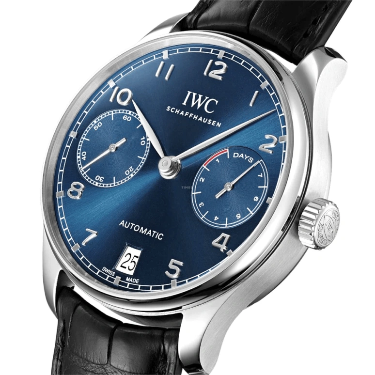 IWC,Portugieser 42.30mm,42.30mm,Stainless Steel,Blue,Automatic,Chronograph,Date,Power Reserve Indicator,IW500710