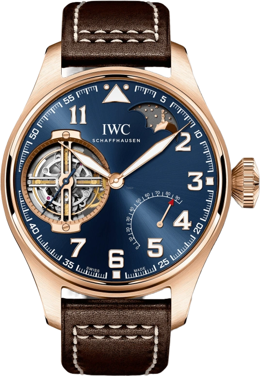 IWC,Big Pilot 46mm,46mm,Armor Gold,Blue,Handwound,Moonphase,Power Reserve Indicator,Tourbillon,IW590303