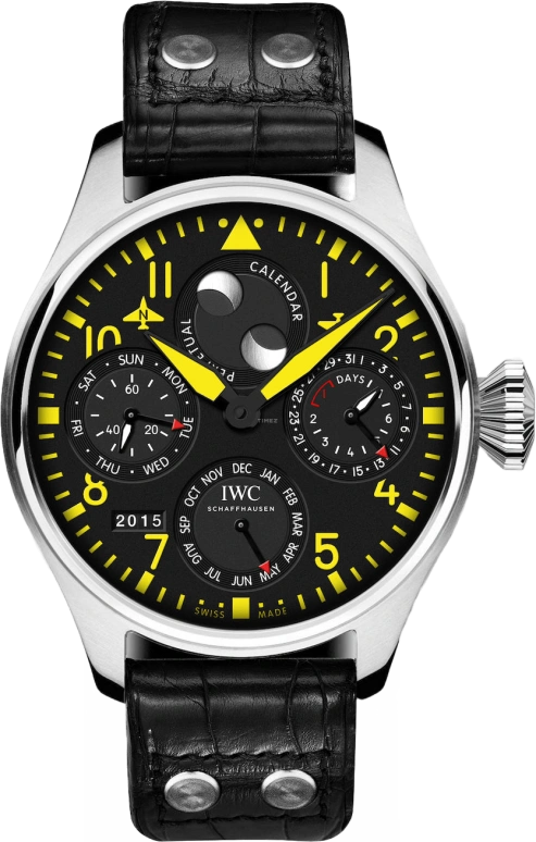 IWC,Big Pilot 46.20mm,46.20mm,Stainless Steel,Black,Automatic,Moonphase,Perpetual Calendar,Month,Date,168hours,In-house Caliber,IW502640