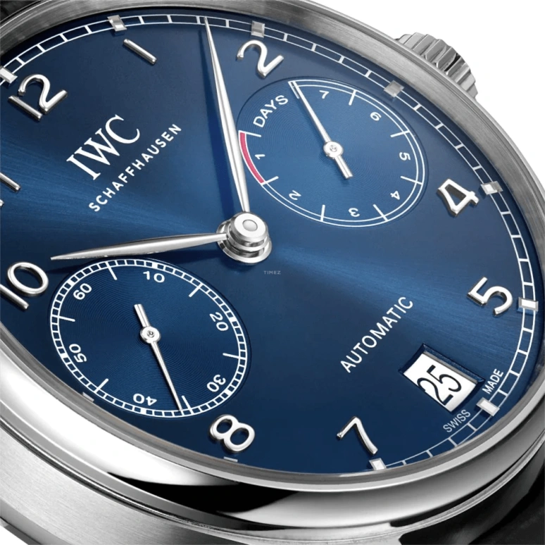 IWC,Portugieser 42.30mm,42.30mm,Stainless Steel,Blue,Automatic,Chronograph,Date,Power Reserve Indicator,IW500710