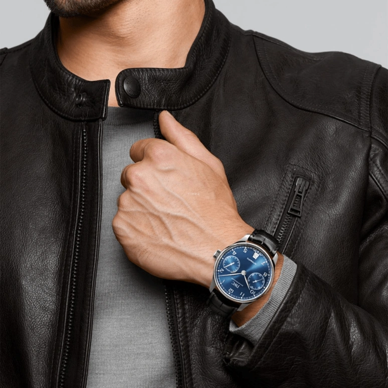 IWC,Portugieser 42.30mm,42.30mm,Stainless Steel,Blue,Automatic,Chronograph,Date,Power Reserve Indicator,IW500710