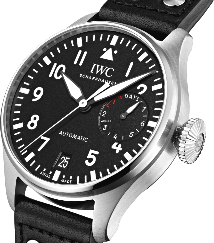 IWC,Big Pilot 46.20mm,46.20mm,Stainless Steel,Black,Automatic,Day,Power Reserve Indicator,IW501001