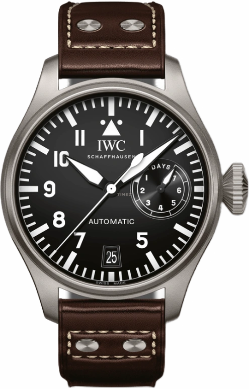 IWC,Big Pilot 46.20mm,46.20mm,Titanium,Black,Automatic,Day,Power Reserve Indicator,IW501007