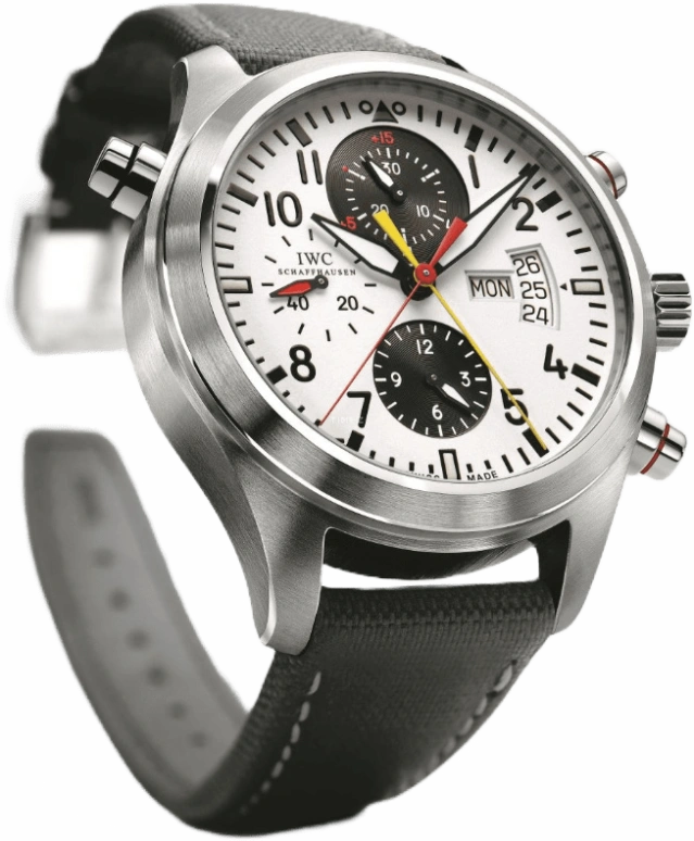 IWC,Pilot 44mm,44mm,Stainless Steel,White,Automatic,Chronograph,Date,Day,Rattrapante,44hours,In-house Caliber,IW371803