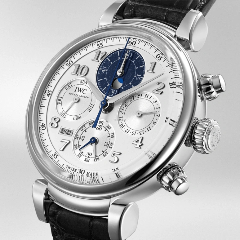 IWC,Da Vinci 43mm,43mm,Platinum,Silver,Automatic,Chronograph,Moonphase,Perpetual Calendar,Month,68hours,In-house Caliber,IW392104