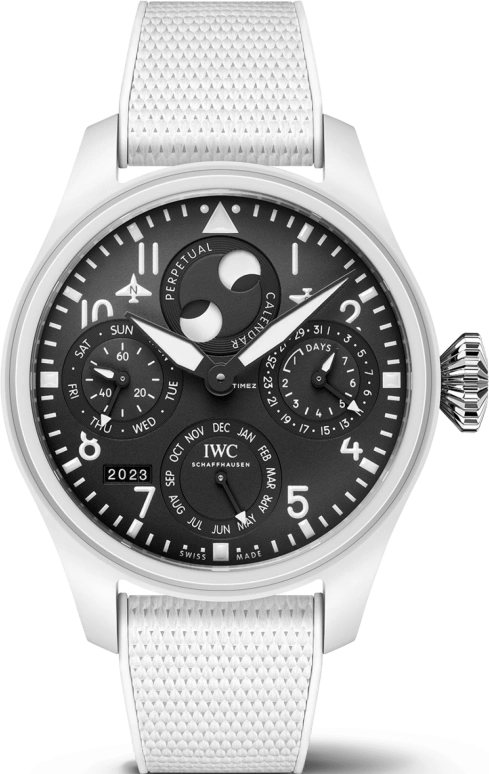 IWC,Big Pilot 46.50mm,46.50mm,Ceramic,Black,Automatic,Moonphase,Perpetual Calendar,Annual Calendar,Month,168hours,In-house Caliber,Michael Jordan,flying man,Air Jordan,G.O.A.T.,M.J.,IW503008