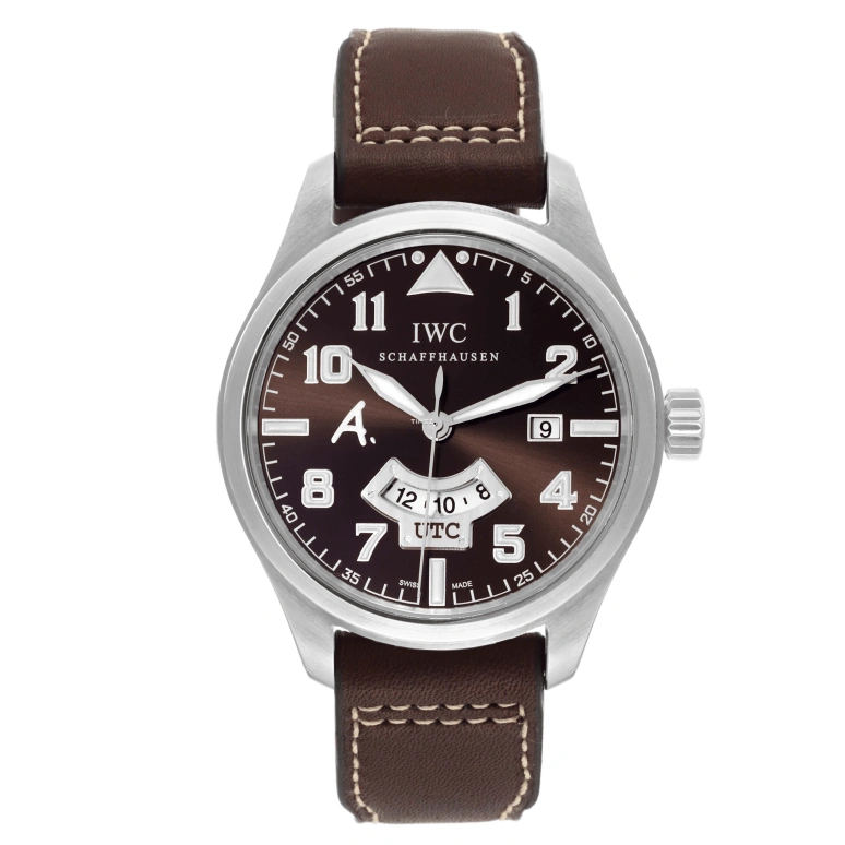 IWC,Pilot 44mm,44mm,Stainless Steel,Brown,Automatic,Day,Dule Time,Anti-magnetic,IW326104