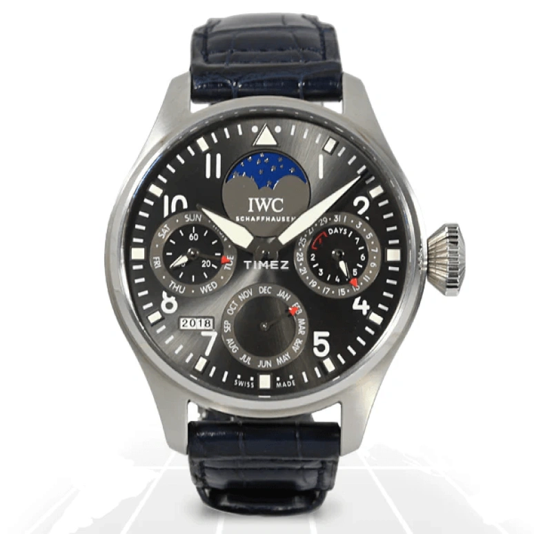 IWC,Big Pilot 46.20mm,46.20mm,Stainless Steel,Grey,Automatic,Moonphase,Perpetual Calendar,Month,Date,168hours,In-house Caliber,IW502805