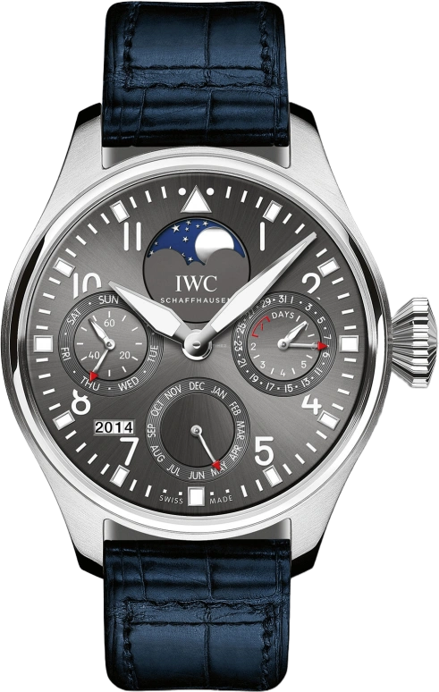 IWC,Big Pilot 46.20mm,46.20mm,Stainless Steel,Grey,Automatic,Moonphase,Perpetual Calendar,Month,Date,168hours,In-house Caliber,IW502805