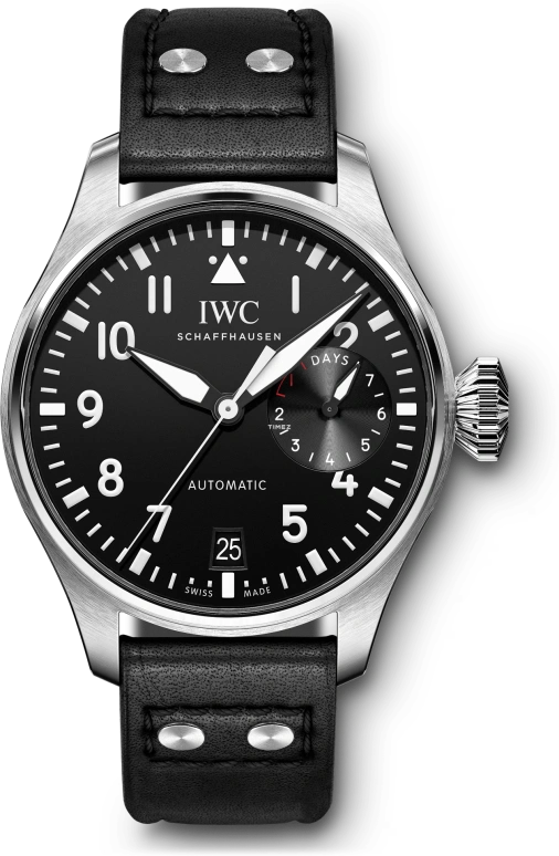 IWC,Big Pilot 46.20mm,46.20mm,Stainless Steel,Black,Automatic,Day,Power Reserve Indicator,IW500912