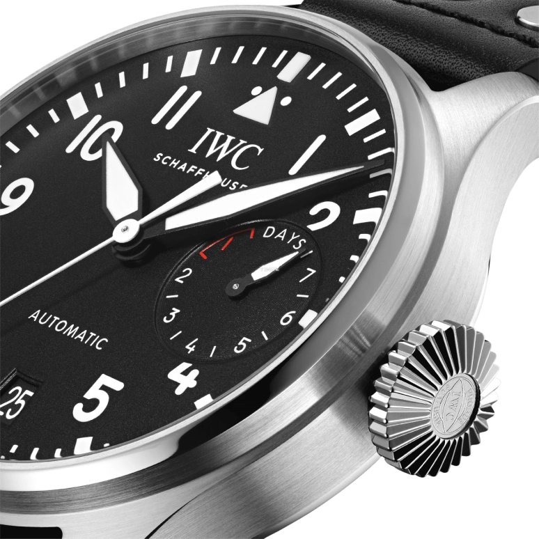 IWC,Big Pilot 46.20mm,46.20mm,Stainless Steel,Black,Automatic,Day,Power Reserve Indicator,IW501001