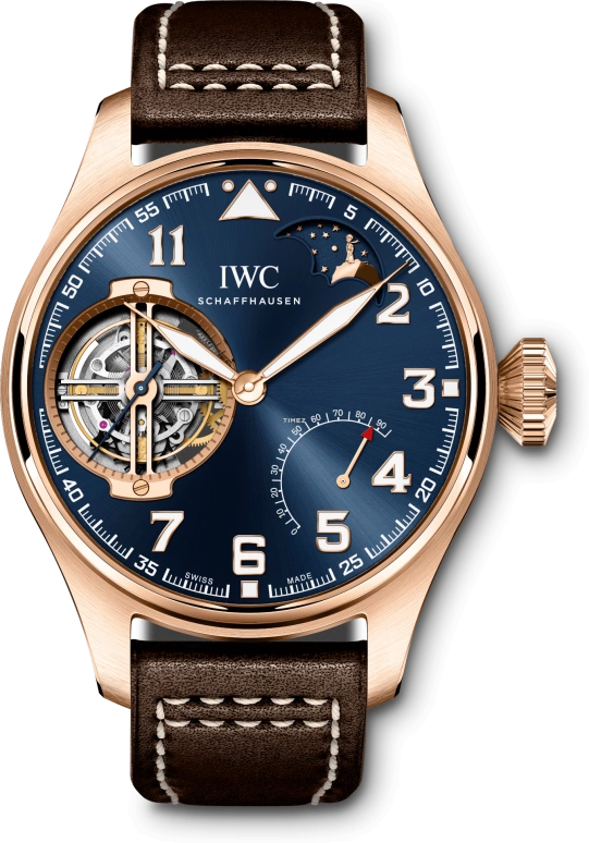 IWC,Big Pilot 46mm,46mm,Armor Gold,Blue,Handwound,Moonphase,Power Reserve Indicator,Tourbillon,IW590303