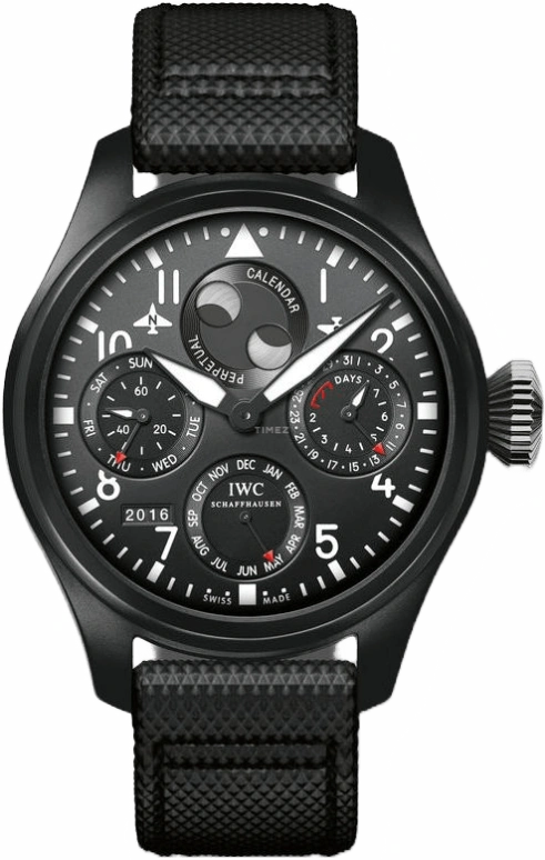 IWC,Big Pilot 48mm,48mm,Ceramic,Black,Automatic,Moonphase,Perpetual Calendar,Month,Date,168hours,In-house Caliber,IW502902 CALF