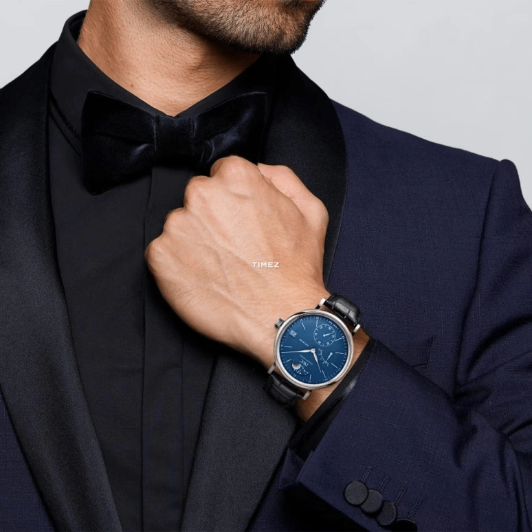 IWC,Portofino 45mm,45mm,Stainless Steel,Blue,Handwound,Moonphase,Day,Power Reserve Indicator,IW516405