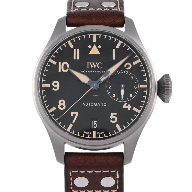 IWC,Big Pilot 46.20mm,46.20mm,Titanium,Black,Automatic,Day,Power Reserve Indicator,IW501004