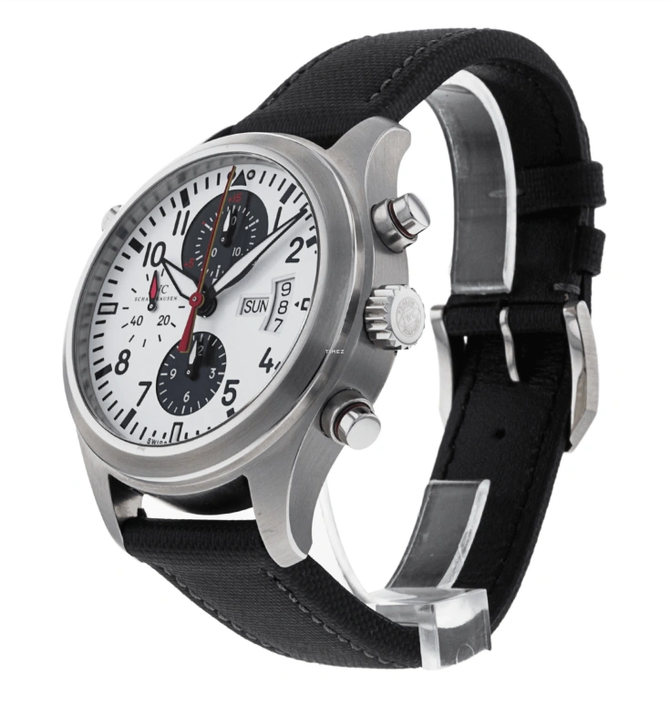 IWC,Pilot 44mm,44mm,Stainless Steel,White,Automatic,Chronograph,Date,Day,Rattrapante,44hours,In-house Caliber,IW371803