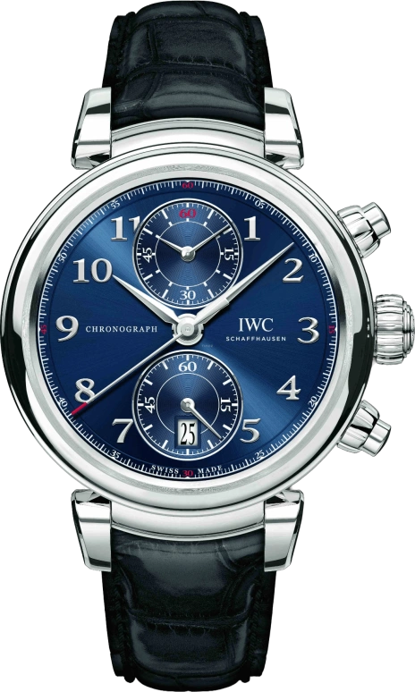 IWC,Da Vinci 42mm,42mm,Stainless Steel,Blue,Automatic,Chronograph,Day,Flyback,Anti-magnetic,68hours,In-house Caliber,IW393402