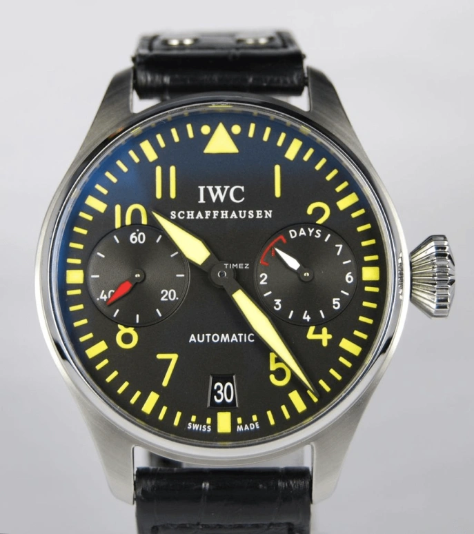 IWC,Big Pilot 46.20mm,46.20mm,Stainless Steel,Black,Automatic,Chronograph,Day,Power Reserve Indicator,IW500412