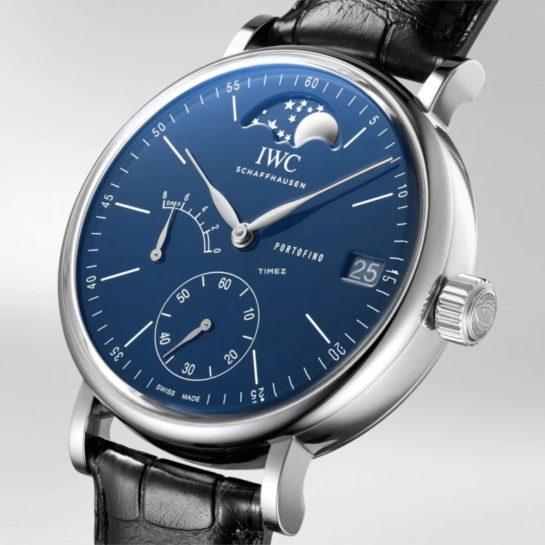 IWC,Portofino 45mm,45mm,Stainless Steel,Blue,Handwound,Moonphase,Day,Power Reserve Indicator,IW516405