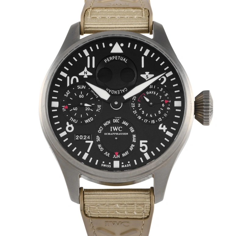 IWC,Big Pilot 46.20mm,46.20mm,Titanium,Black,Automatic,Moonphase,Perpetual Calendar,Month,Date,168hours,In-house Caliber,IW502606