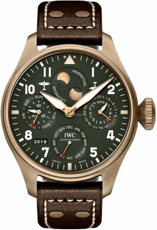 IWC,Big Pilot 46.20mm,46.20mm,Titanium,Bronze,Green,Automatic,Moonphase,Perpetual Calendar,Month,Day,168hours,In-house Caliber,IW503601