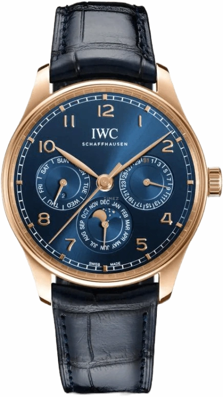 IWC,Portugieser 42.40mm,42.40mm,Red Gold,Blue,Automatic,Moonphase,Leap Year,Month,Date,60hours,In-house Caliber,IW344205