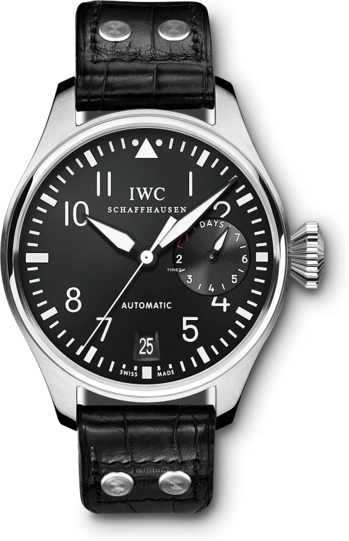 IWC,Big Pilot 46.20mm,46.20mm,Stainless Steel,Black,Automatic,Day,Power Reserve Indicator,IW500901